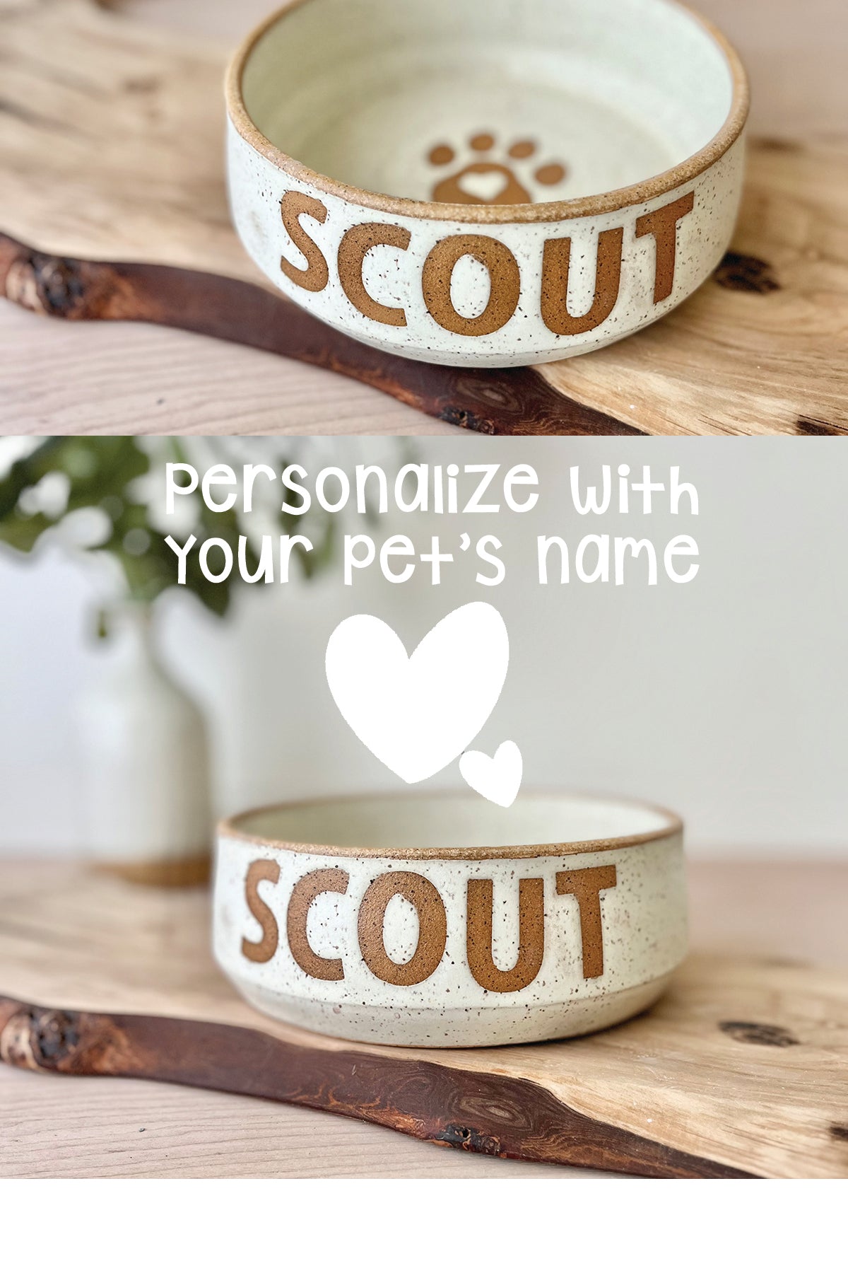 Food & water dish, custom order - your pet's name